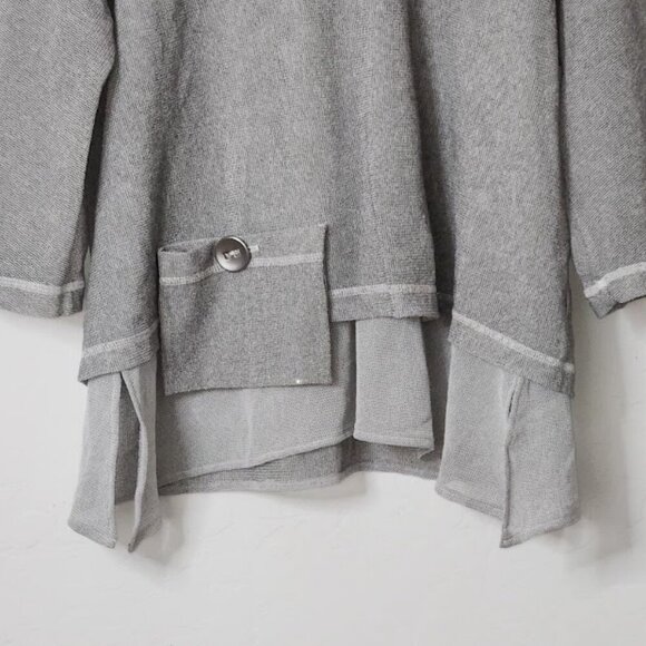 IC By Connie K Layered Cut-out Asymmetrical Blouse Top Size Medium - Picture 2 of 5